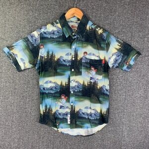 RSVLTS Bob Ross Shirt Men Extra Small AOP Geometric Outdoor Painting Forrest